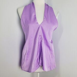 Vici Purple Satin Halter Top Size Small